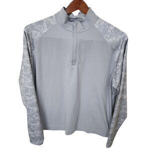 ​FootJoy FJ Golf Pullover Jacket M Gray Digital Camo Half-Zip Stretch